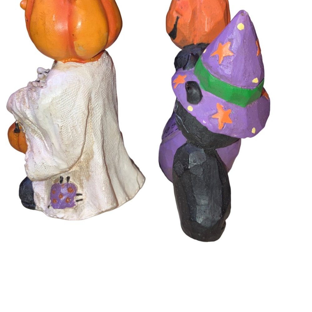 Halloween Small Table Top Shelf Figurines Cat Pumpkin - Picture 9 of 12